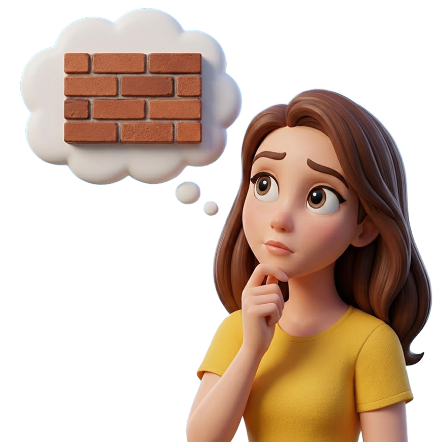 emoji con una ragazza che pensa con all'interno della nuvoletta un murales